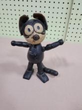 Vintage Felix the Cat Wood Leather Ears Toy 8" Pat. Sullivan 1925 Rare Jointed