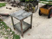 Table with Vintage Meat Grinder