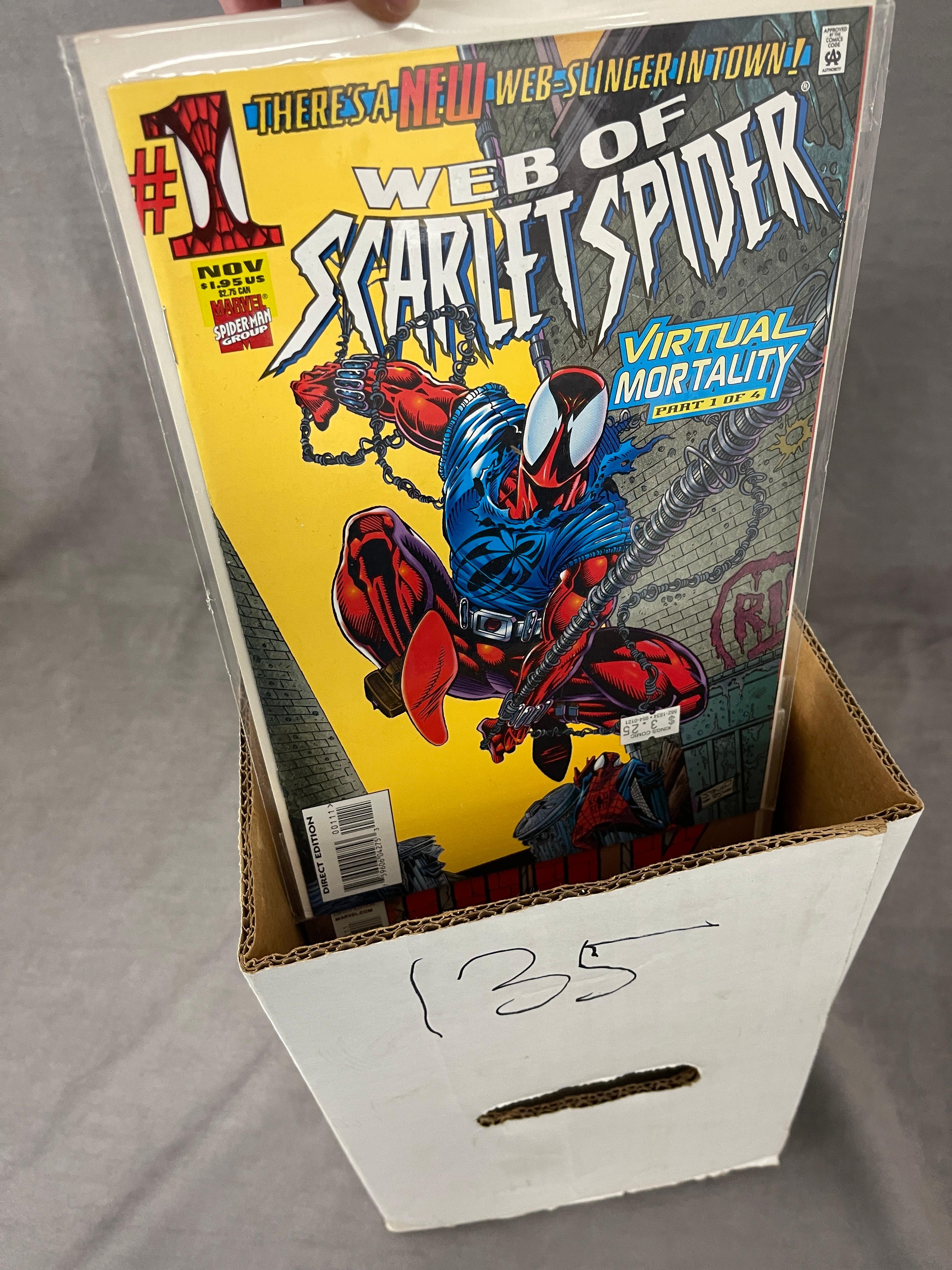 Comic Book Short Box Hulk, Spider-Man, Captain America Collection 120+