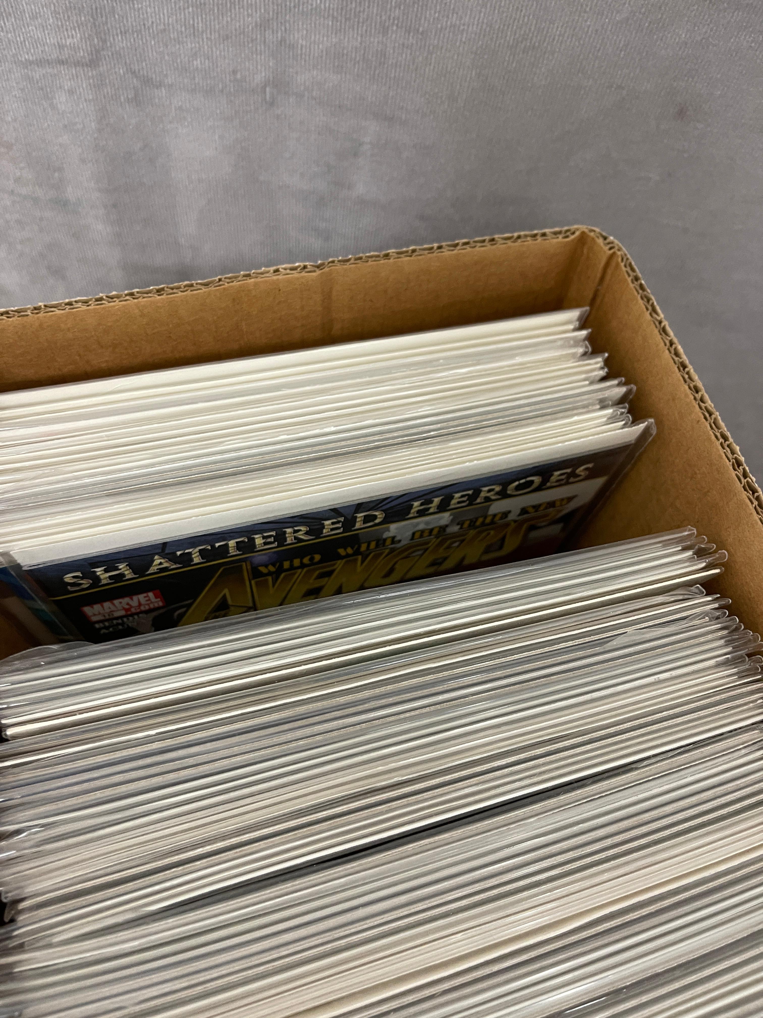 Comic Book Short Box Hulk, Spider-Man, Captain America Collection 120+