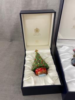 Vintage Halcyon Days Bonbonbonnieres Christmas Enamel Collection Lot