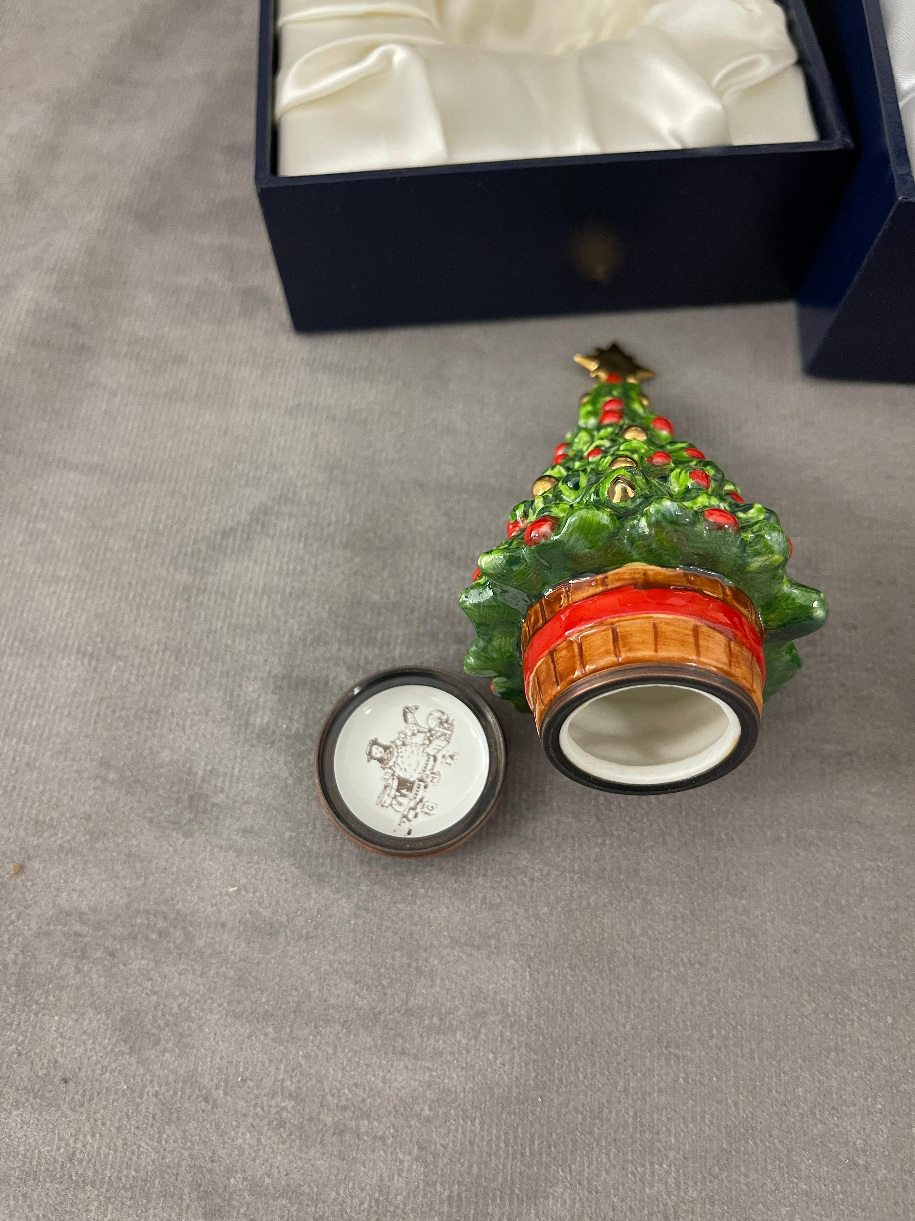 Vintage Halcyon Days Bonbonbonnieres Christmas Enamel Collection Lot