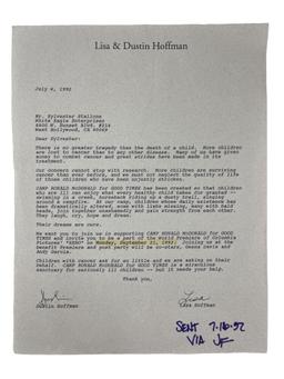 Dustin Hoffman invitation letter to Sylvester Stallone, 1992