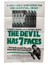 Vintage Original "The Devil Has 7 Faces" Horror Thriller 1971 Movie Poster