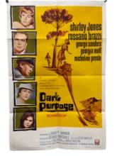 Vintage Original 1964 "Dark Purpose" Thriller Mystery Movie Poster