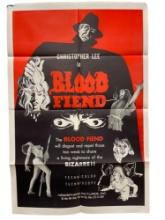 Vintage Original 1967 "Blood Fiend" Horror Movie Film Poster