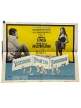 Vintage Original 1963 "Yesterday, Today and Tomorrow" Movie Poster