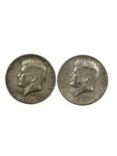 Vintage Silver Half Dollar Value Kennedy Coin Collection Lot of 2