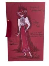 Original drawing Costume design sketch of Barbara Rush by Garland Riddle Woman of independent