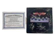 Aerosmith - Rocks Vinyl Record Signed by Tyler Hamilton Perry Kramer Whiteford with COA