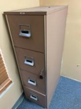 VICTOR 4 DRAWER LOCKING FILE CABINET - FIRE RATED (LOCATED DAVIE, FL)