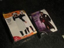 HALLOWEEN COSTUMES (1) PANDA UNION SUIT (1) GOTHIC WITCH SIZE XL