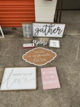 ASSORTED SIGNS (FAMILY, EXPLORE, GATHER, LOVE, ETC)