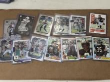 Lot of 13 NFL Cards - Hurts, Burrow, Brees, Waddle RC, Herbert, Moss. Goff, Emmitt