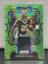 Kendre Miller 2023 Panini Prizm Rookie Gear Patch Neon Green Pulsar Prizm Paralle RC #RG-KM