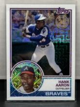 Hank Aaron 2018 Topps 1983 Design Silver Pack Mojo Refractor Insert #39