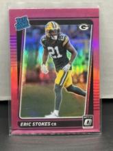 Eric Stokes 2021 Panini Donruss Optic Rated Rookie Pink Prizm RC #251