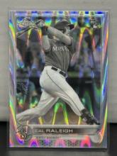 Cal Raleigh 2022 Topps Chrome Black White Raywave Refractor Rookie RC #149