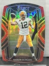 Aaron Rodgers 2020 Panini Select Club Level Red Prizm Die Cut #212