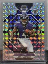 Zay Flowers 2023 Panini Mosaic Silver Mosaic Prizm Rookie RC #380