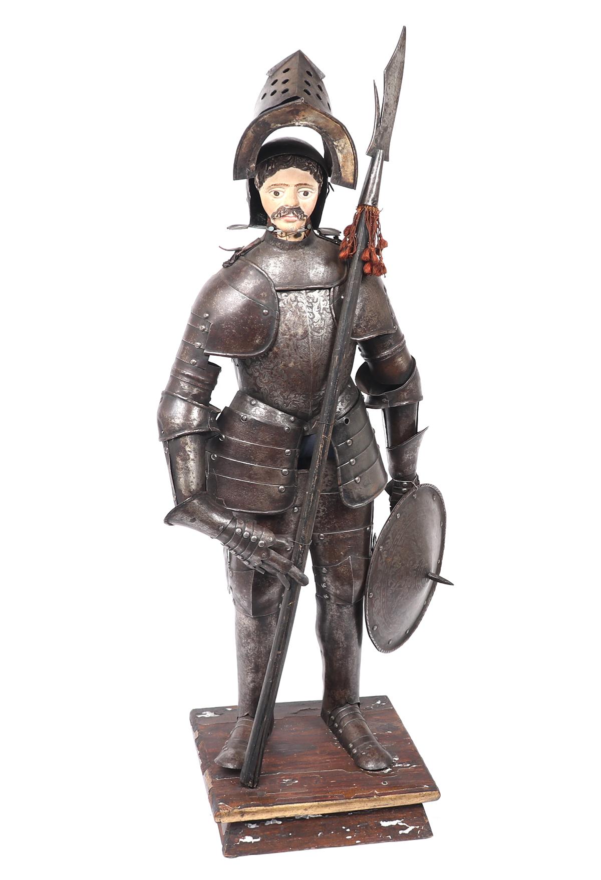 Enlarged Scale Miniature Knight In Armour, 19th century