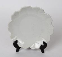 Chinese White Crackle Glazed Porcelain Plate