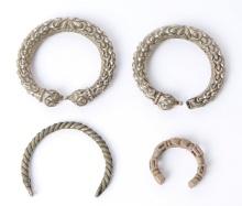 Four Assorted Metal Bracelets, 20th c.