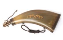 European Gilt Bass Mounted Powder Horn, 18th c.
