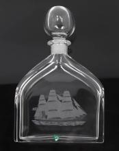 Rare Orrefors Sweden Decanter, Sea Cloud, Signed