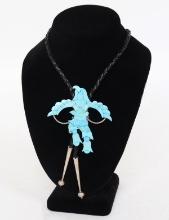 Native American J. Beyuka Turquoise & Silver Zuni Bolo