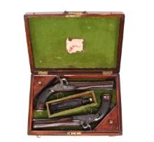 Neapolitan Percussion Dueling Pistols, Cased Set