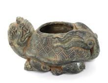 Chinese Bronze Archaic Style Bronze Turtle Dragon Vessel