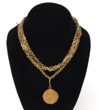 Rare Akan Gold Basketry Motif Necklace, XRF'd 16k+ (53g)