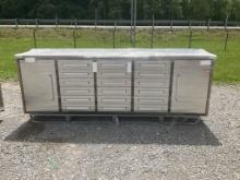 2024 10 FT Work Bench with 18 Drawers & 2 Cabinets