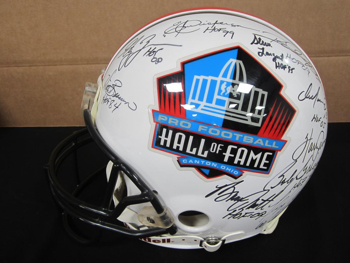 FULL SIZE PRO FOOTBALL HALL OF FAME SIGNED HELMET WITH COA