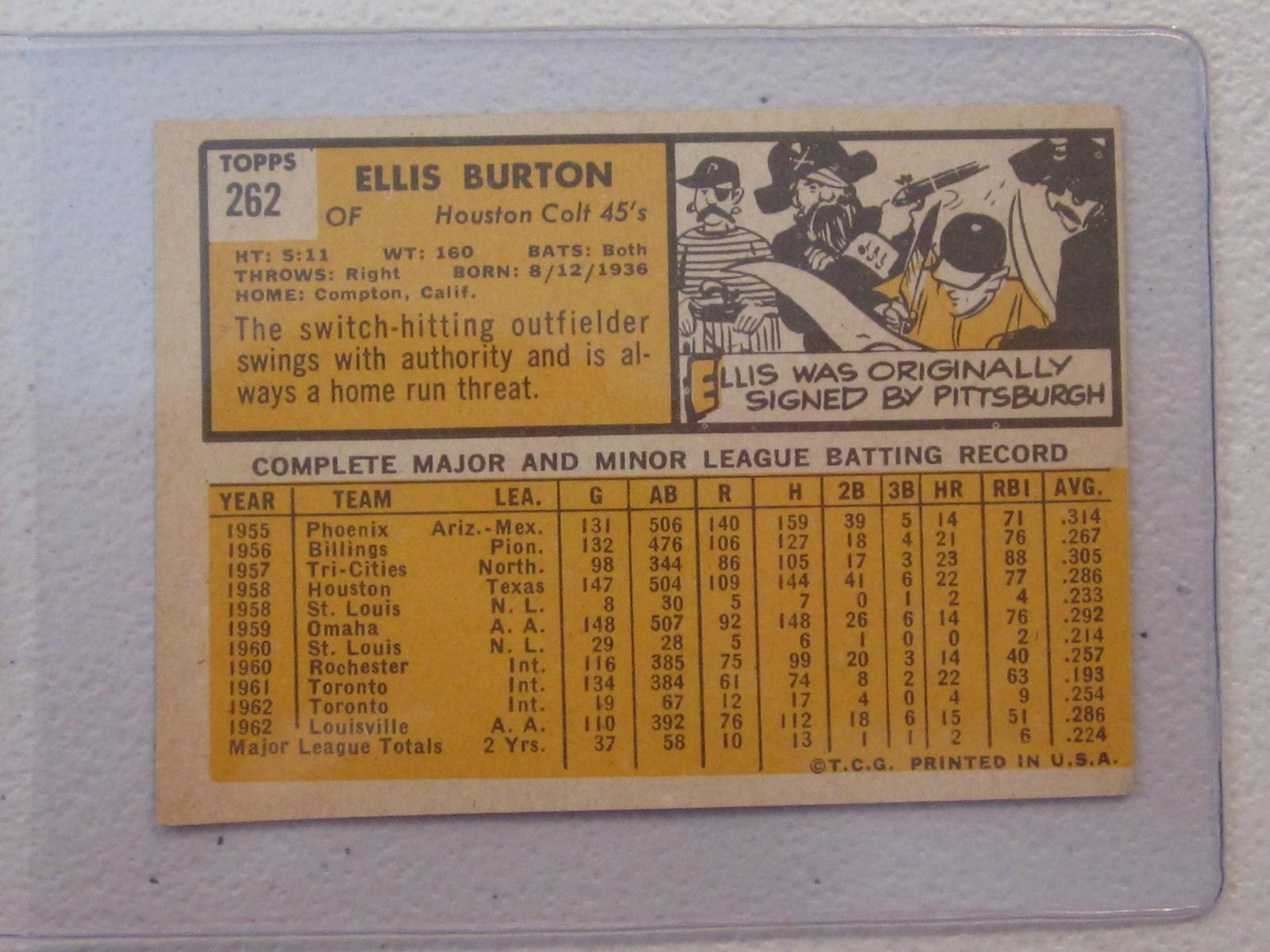 1963 TOPPS ELLIS BURTON NO.262 VINTAGE