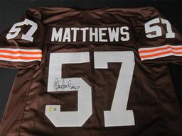 CLAY MATTHEWS SIGNED BROWNS JERSEY JSA TSE