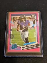 2023 Panini Donruss Optic Keaton Mitchell #207 Pink Parallel Rated Rookie RC
