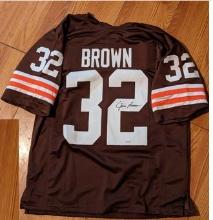 Jim Brown Autogrpahed jersey with coa
