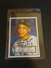 Autographed willie mays card with coa sticker