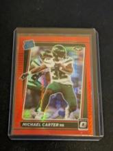 2021 Optic Michael Carter Red Hyper Prizm Rated Rookie RC #235 Jets