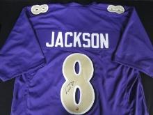 Lamar Jackson Signed Purple Ravens Jersey W/Coa