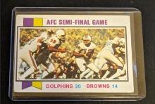 Bob Griese AFC Semi-Final Dolphins v. Browns 1973 Topps Football Card #136
