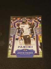 2017 Panini Justin Tucker purple foil insert Football card #79