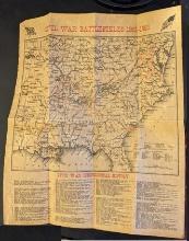 Civil War Battlfields 1861-1865 Vintage map