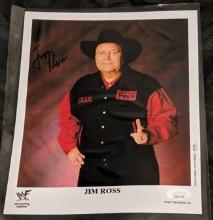 Jim Ross autographed 8x10 photo with JSA COA /witnessed