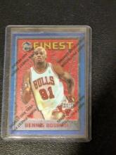 1995-96 TOPPS FINEST DENNIS RODMAN #149 BASE CARD WITH PEEL CHICAGO BULLS