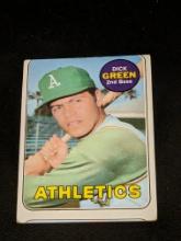 Mis-cut 1969 Topps #515 Dick Green Vintage Oakland Athletics Baseball Card