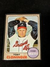 1968 Topps #93 Tony Cloninger Atlanta Braves Vintage Baseball Card