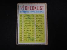 1962 TOPPS #441 6TH SERIES CHECKLIST AS IS